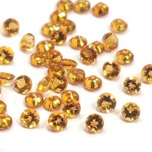 Natural Yellow Citrine Round Faceted 3 mm AAA Quality- Good Color Citrine Round Faceted