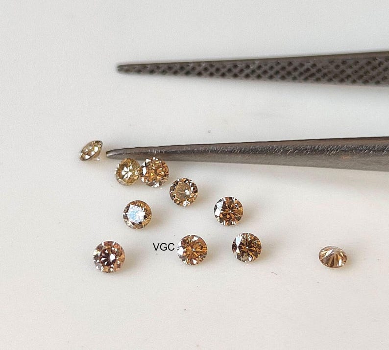 2mm Round Brown Diamond – Natural, Brilliant Cut image 4