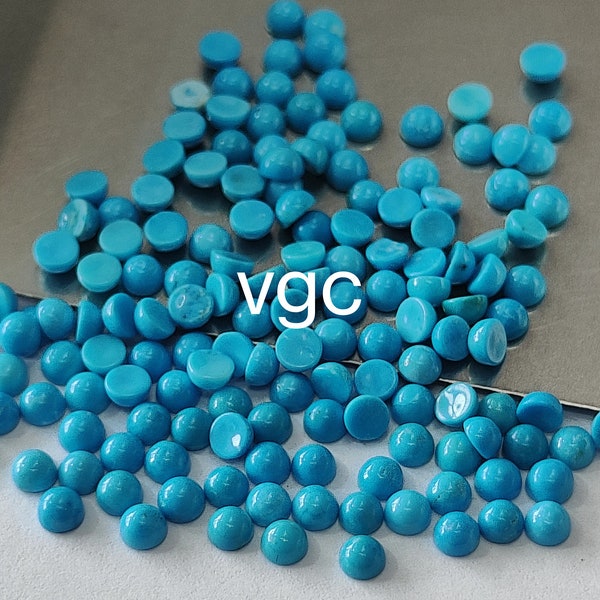 Natural Arizona  Turquoise 3mm Round Cabochon AAA Quality- Arizona Turquoise Round Cabochon