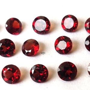 Natural Red 3 mm Garnet Round  Faceted  AAA Quality - 3mm Red Garnet Faceted