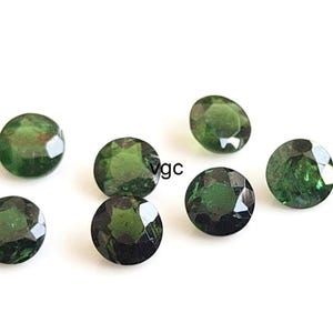 Granate verde tsavorita natural de 5 mm, corte redondo facetado, calidad AA - Granate verde corte facetado