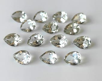 Green Amethyst 8x12mm Pear Cut Gemstone, Loose Faceted Stone, Natural Prasiolite for Jewelry Making