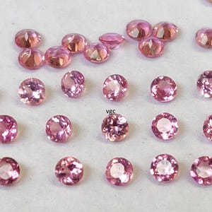 Natural Good Pink  Color Tourmaline 2mm Round Faceted AAA Quality - Superb Quality Pink  Tourmaline