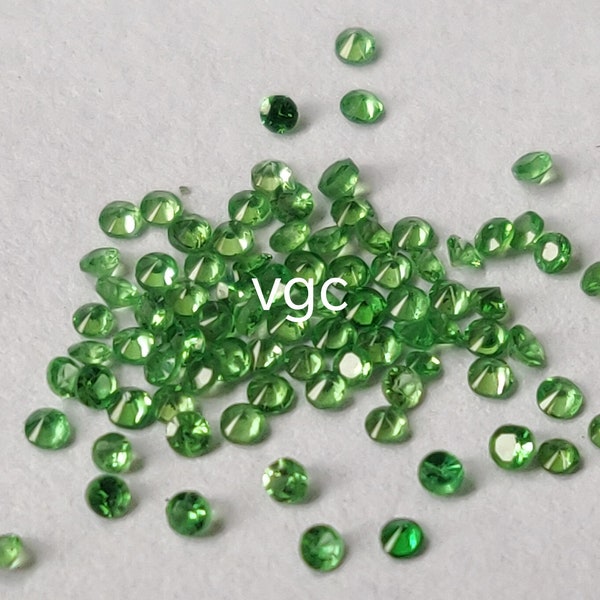 Natural Tsavorite Green Garnet 1.5mm Round Brilliant Cut AAA Quality - Green Garnet Brilliant Cut