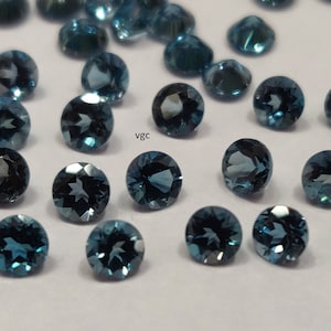 Super Top Quality Natural London Blue Topaz Round 3mm Faceted AAA Quality-Superb Luster London Blue Topaz