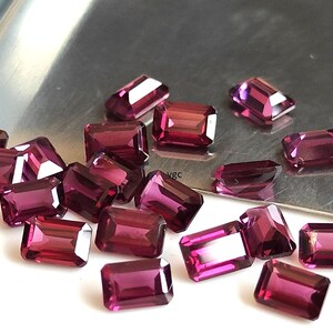 Natural Pink Rhodolite 5x7 mm Garnet Octagon Faceted  AAA Quality -Pink Rhodolite 5x7mm Garnet Octagon  Faceted