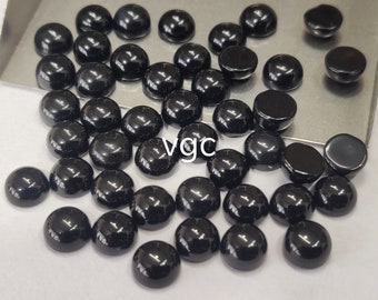 Natural Black Onyx Cabochon Round 3mm To 10mm AAA Quality - Super Quality Black Onyx