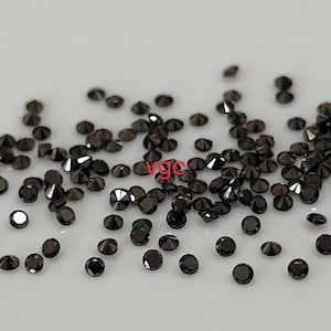 Natürlicher schwarzer Diamant Brillantschliff 1mm Rund - Brilliant Cut Black Diamond Runde