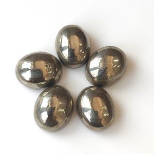 Natural Pyrite Oval Cabochon 4x6mm To 10x12mm AAA Quality - Natural Pyrite Oval Cabochon