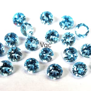 Super-Top-Qualität Natürliche Blue Topas Runde 3 mm Facettierte AAA-Qualität-Superb Luster Swiss Blue Topaz