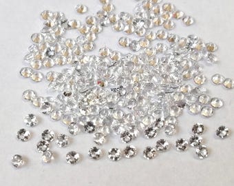 AAA White Topaz: 2mm Round Faceted Gemstone