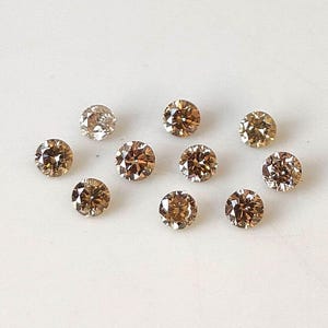 Natural Brown Color Diamond  Brilliant Cut 1mm Round - Brown  Color Diamond