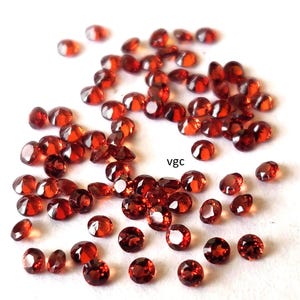 Natural Red 2 mm Garnet Round  Faceted  AAA Quality - 2mm Red Garnet Faceted