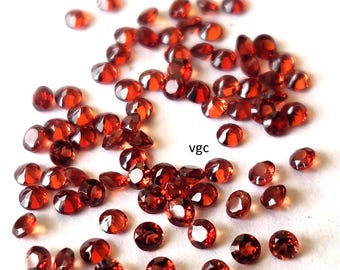 Natural Red Garnet – 2mm Round Faceted AAA Quality