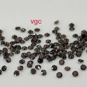 Natural Black Diamond  Brilliant Cut 1.5mm Round - Brilliant  Cut Black Diamond Round