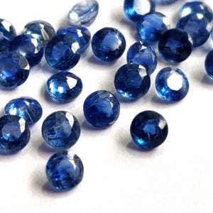 Natural Blue  Kyanite 4mm Round Faceted AAA Quality - Blue Kyanite Faceted Round