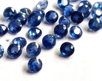 Cianite blu naturale - Pietra preziosa rotonda sfaccettata AAA da 4 mm