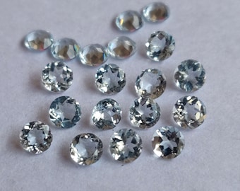 Natural Good Light Blue Color Aquamarine 3mm Round Faceted AAA Quality-Good Light Blue Color Aquamarine