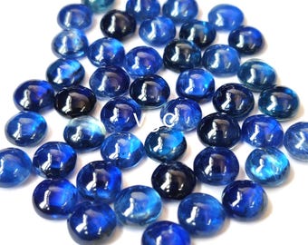 Natural Blue  Kyanite 5mm Round Cabochon AAA Quality - Blue Kyanite Cabochon Round