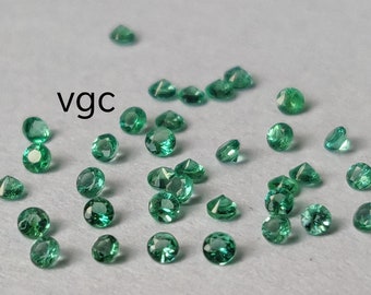 Natural Zambian Emerald 1.5MM to 5MM Eye Clean AAA Quality Round Cut Gemstone 