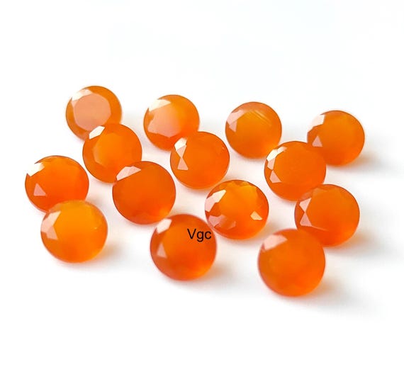 10 Pierres Cornaline Rosecut 5mm Qualité AAA - Naturelles D'Inde - Neuf Avec étiquettes
