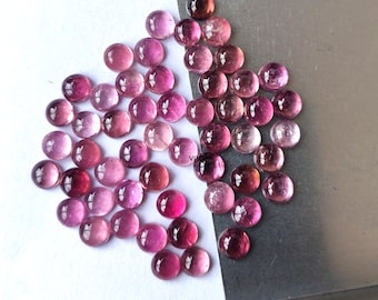 Natural Pink Color Tourmaline 2mm To 6mm  Round Cabochon AAA Quality - Superb Quality Pink  Tourmaline
