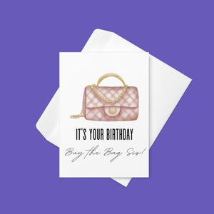 Luxury Handbag Birthday card | Birthday card for friend | Cute gift for her | Handmade Greeting Card
