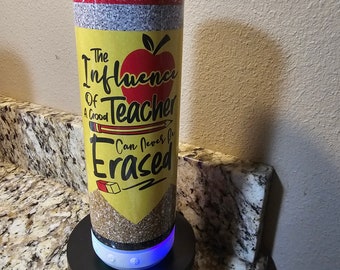 Teacher Appreciation Speaker Tumbler: "Influence of a Good Teacher" 20oz