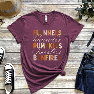 Fall T-shirt - Flannels, Pumpkins and Bonfires T-shirt