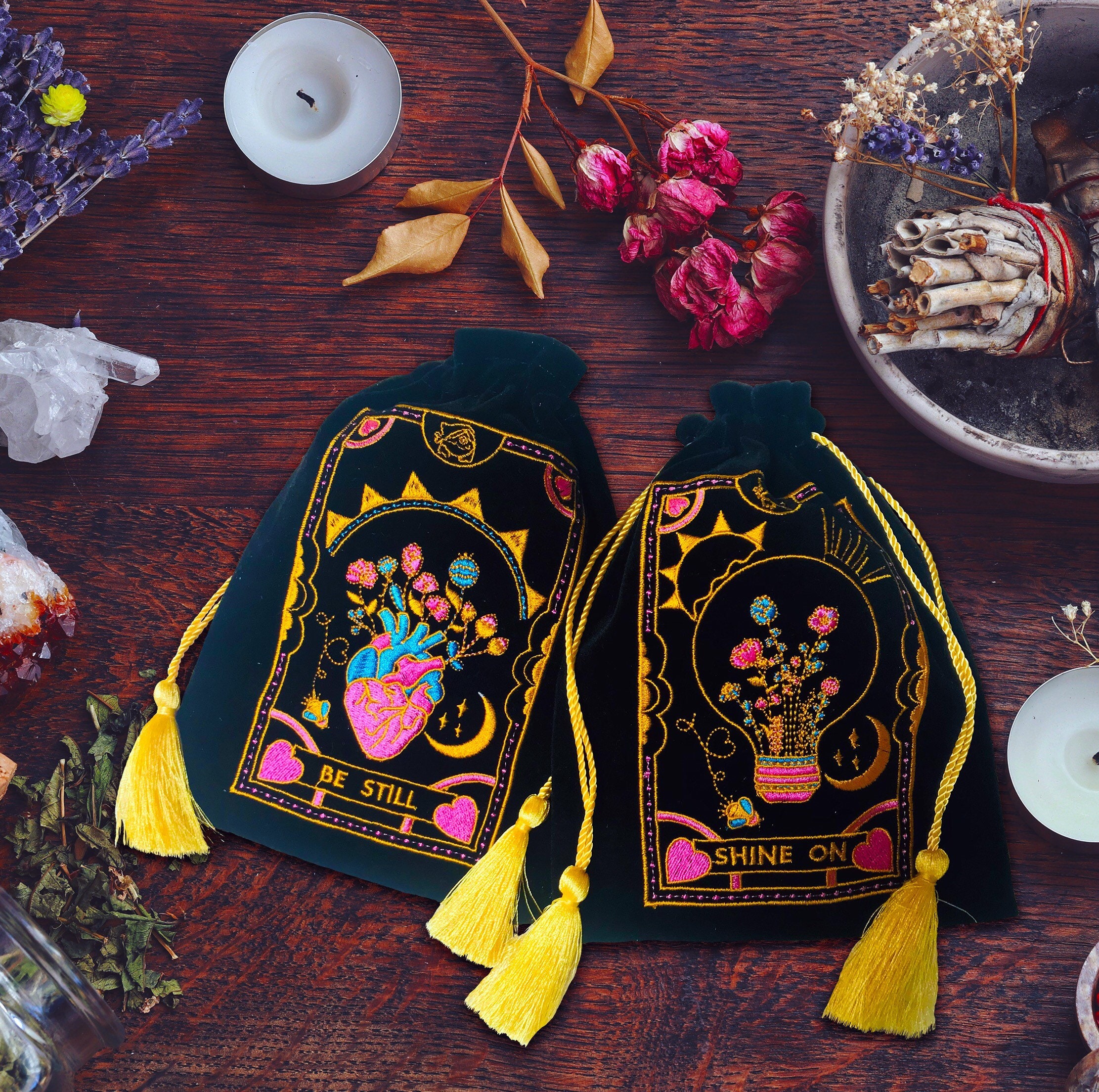 Embroidered Tarot Bag