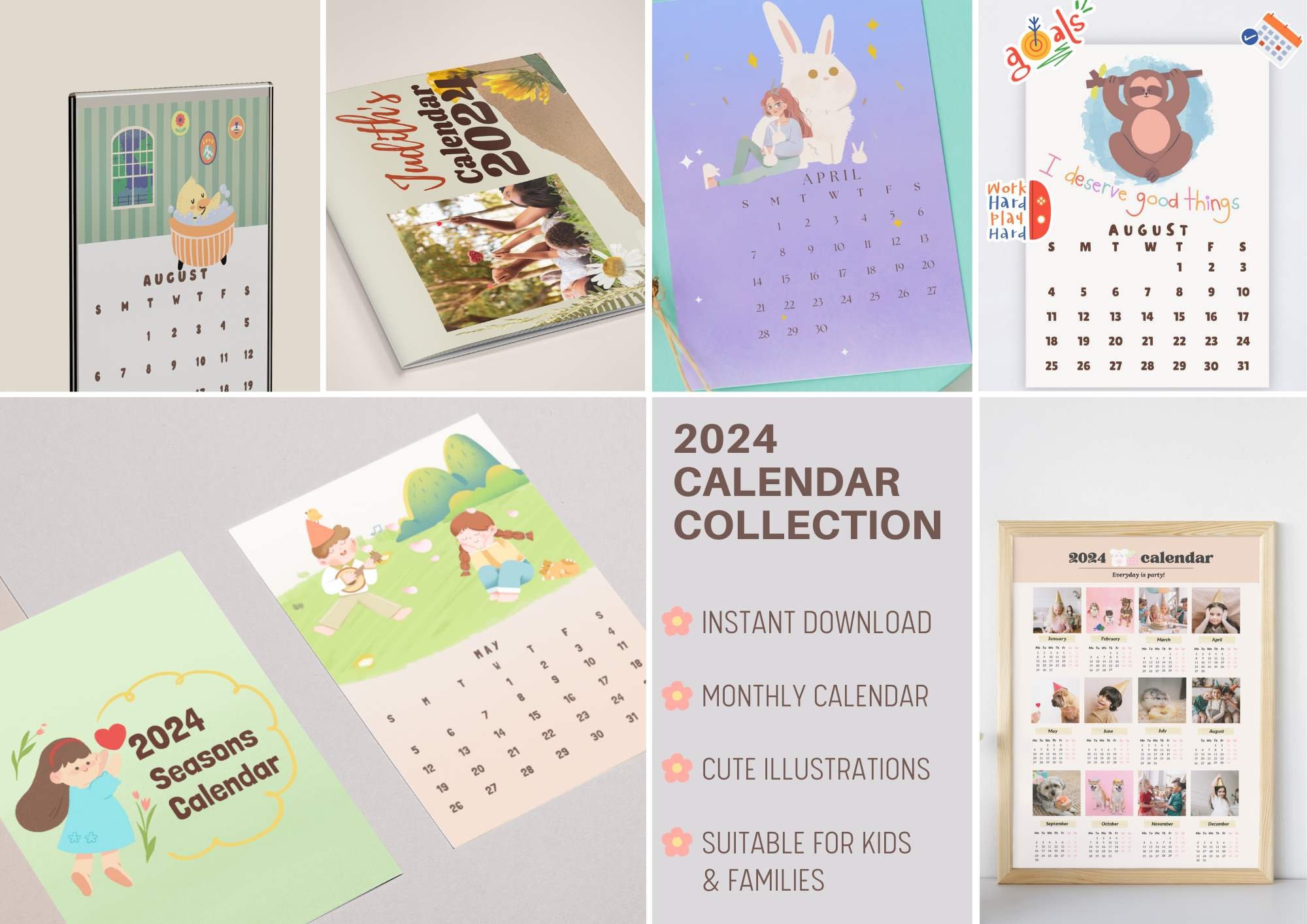 Buy 2024 mini monthly calendar printable for desk classroom or school