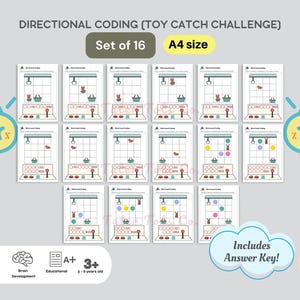 Directional Coding Toy Catcher Puzzle for Kids | STEM Robotics Introductory Game | Instant PDF Download with Answer Key Instant Download PDF