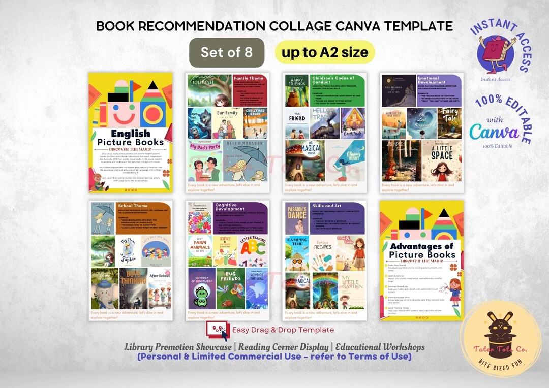 Children's Book Collage: Reading Recommendations by Category Showcase ...