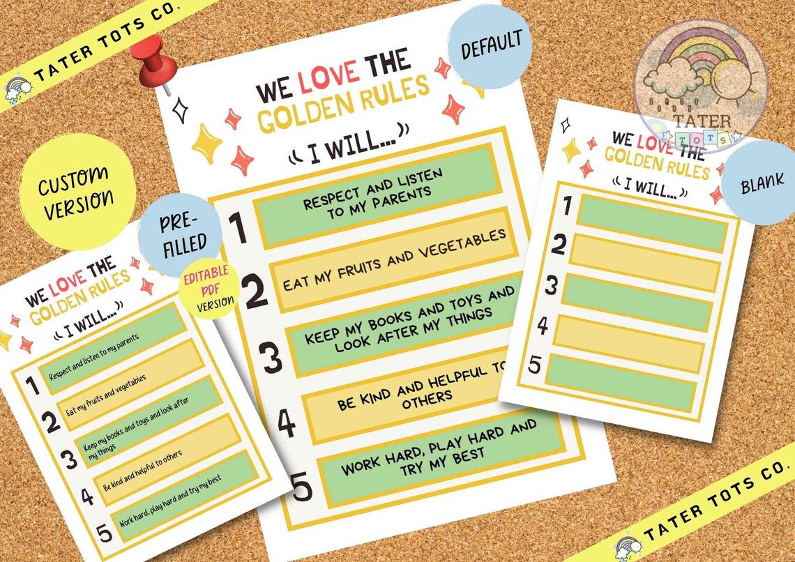 House Rules Editable Template Family Rules Printable Playroom Etsy Canada