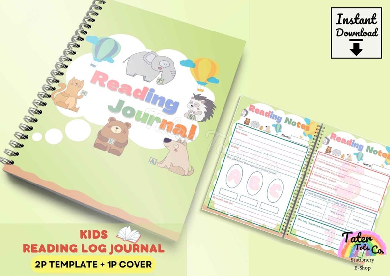 kids mini reading journal reading response templates