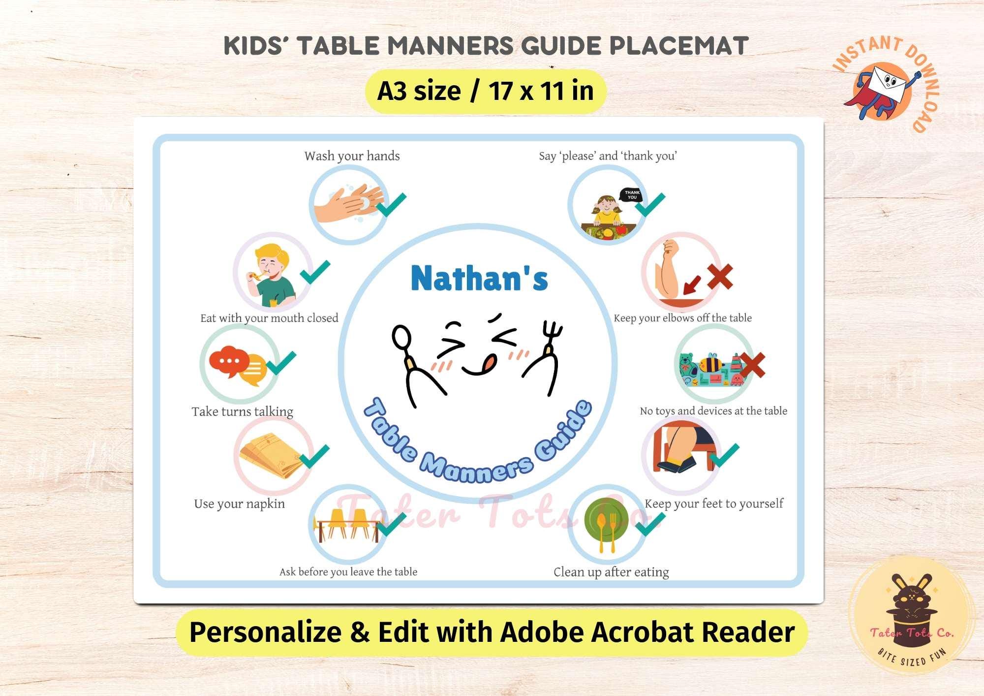 Table manners Stock Vector Images - Alamy, image size:2000x1414