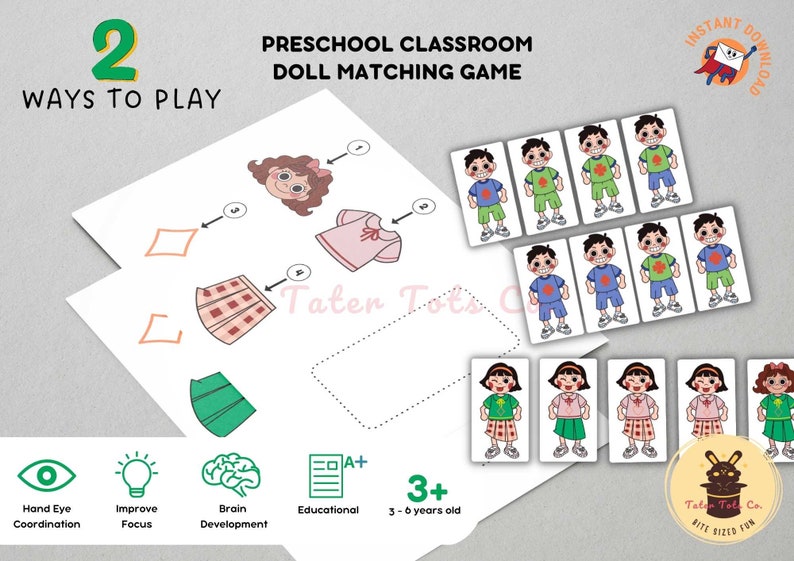 preschool classroom doll matching game