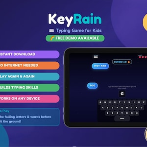 Typing Game for Kids | Offline HTML Game | Homeschool Learning | Summer Activity | Instant Download