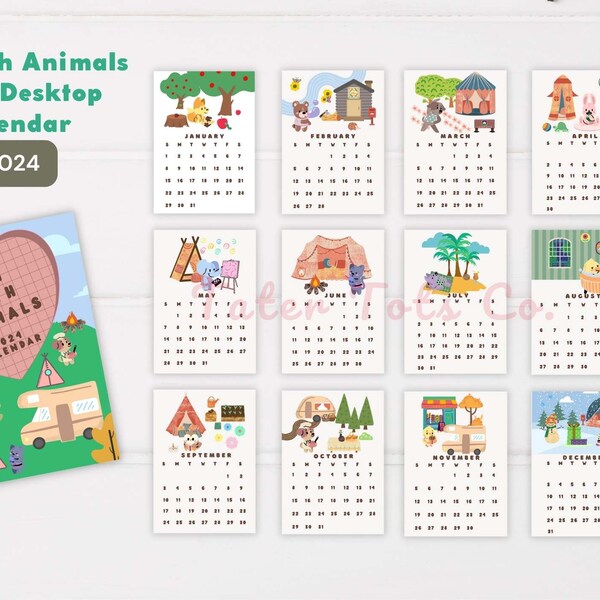 Kids Desk Calendar Etsy