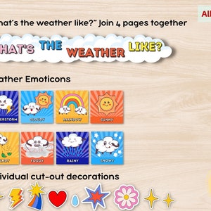 What's the Weather Like? Cute Weather Emoticons Printable Bulletin ...
