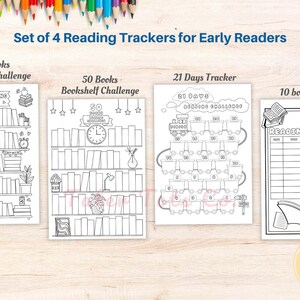 Tracker Reader Cards Early Reader Tracker Bundle: Bookshelf Reading Challenge (PDF) - Etsy