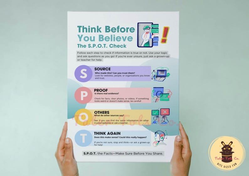 Fact-checking for Kids: Internet Safety SPOT Acronym Infographic (PDF ...