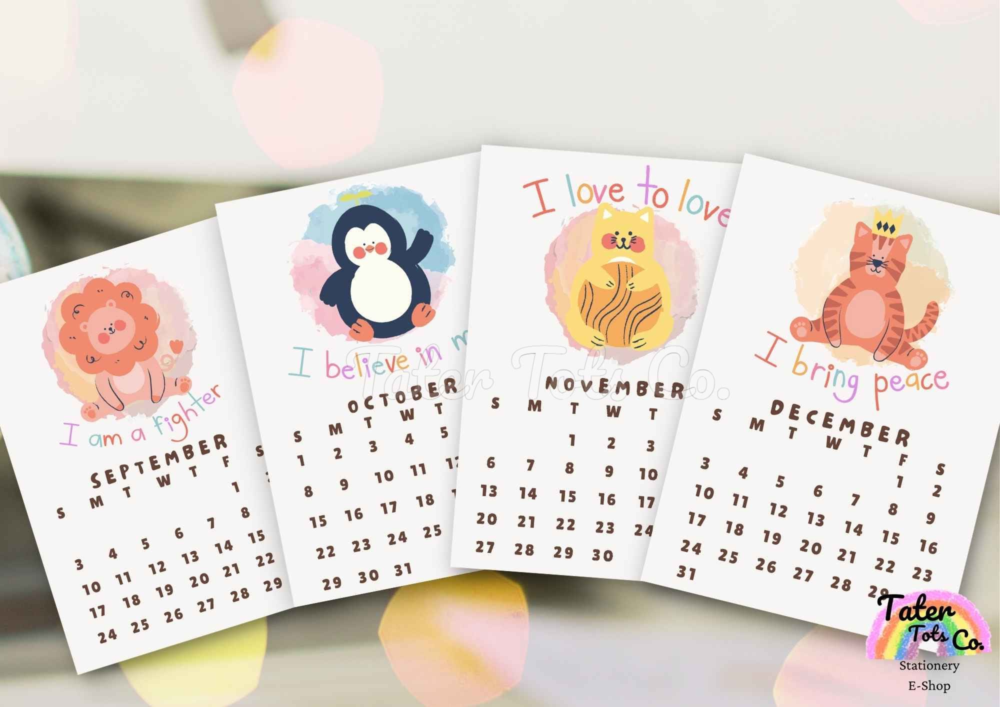 2023 Mini Monthly Calendar Printable for Desk Classroom or Etsy UK
