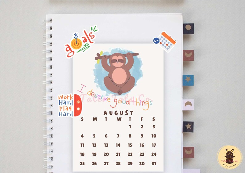 2024 Mini Monthly Calendar Printable for Desk, Classroom or School