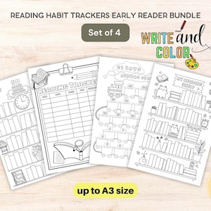 Paquete de seguimiento de hábitos de lectura para lectores principiantes / Libro imprimible para niños con registro de libros Descarga instantánea en formato PDF