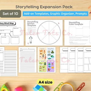 Storytelling-Erweiterungspaket: Story Elements Mind Map, Comic, Schreibanweisung - Vorschul- und Elementarressourcen Sofort-Download PDF