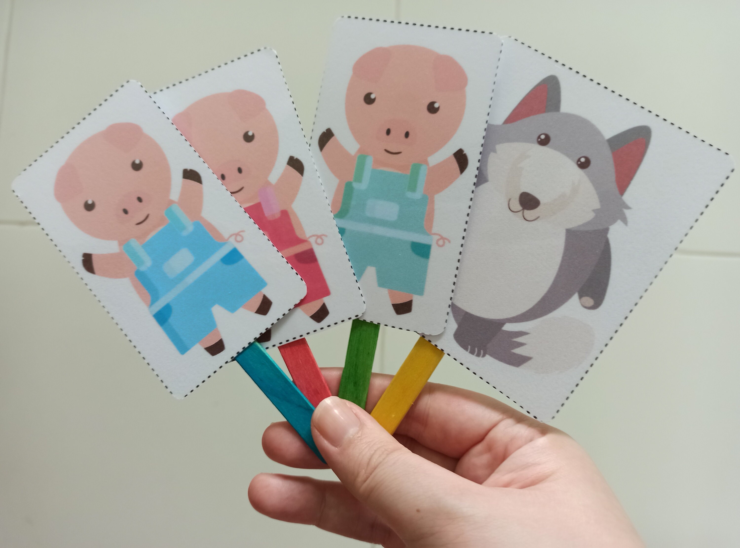 The Three Little Pigs Stick Puppets Instant Download Printable Etsy The Three Little Pigs Stick Puppets Instant Download Printable Etsy