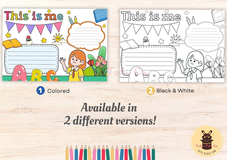 All About Me Girl Color Poster Template - Who Am I? Kids Self ...