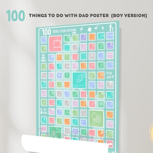 100 kleine Dinge zu tun mit Papa Bucket List Bunte To Do Kid Aktivitäten Checkliste Poster (Junge) Instant Download PDF