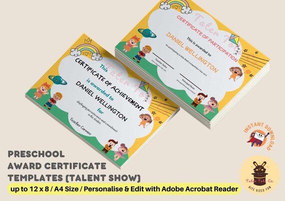 Talent Show Certificate Template